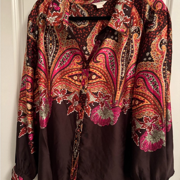 Brown and paisley print blouse by Monsoon in the UK size 18 - Picture 6 of 6